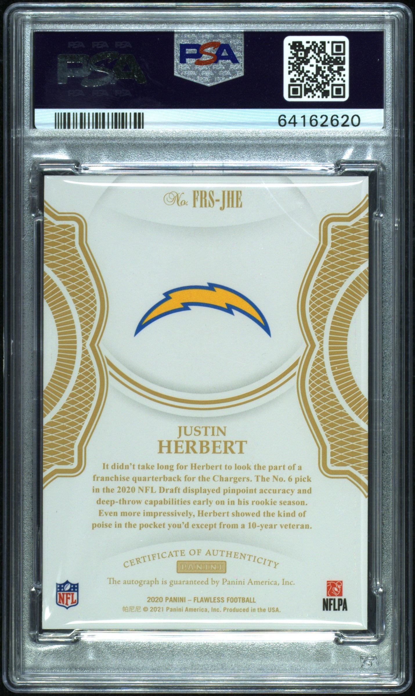 2020 Flawless Justin Herbert Flawless RK.Sig-Silver #FRSJHE Mint 9 Auto 10 Pop 5