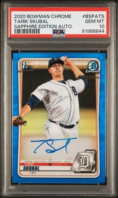 2020 Bowman Chrome Tarik Skubal Sapphire Edition AUTO #BSPATS PSA 10