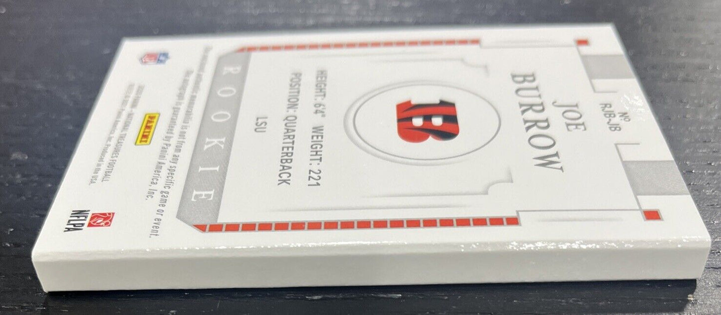 2020 National Treasures Joe Burrow Rookie Jumbo Materials Prime Auto Booklet /99
