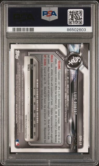 2018 Bowman Chrome Orange Refractor Luis Robert 1st Bowman AUTO /25 PSA 10