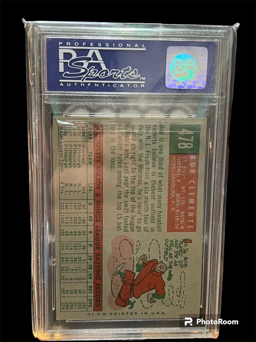 1959 Topps #478 Bob Clemente Pittsburgh Pirates PSA 8