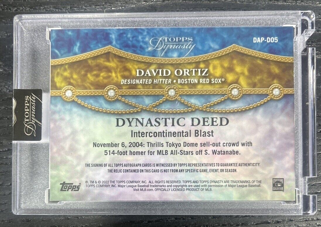 2022 Topps Dynasty David Ortiz Patch Auto HOF Boston Red Sox /10 SEALED