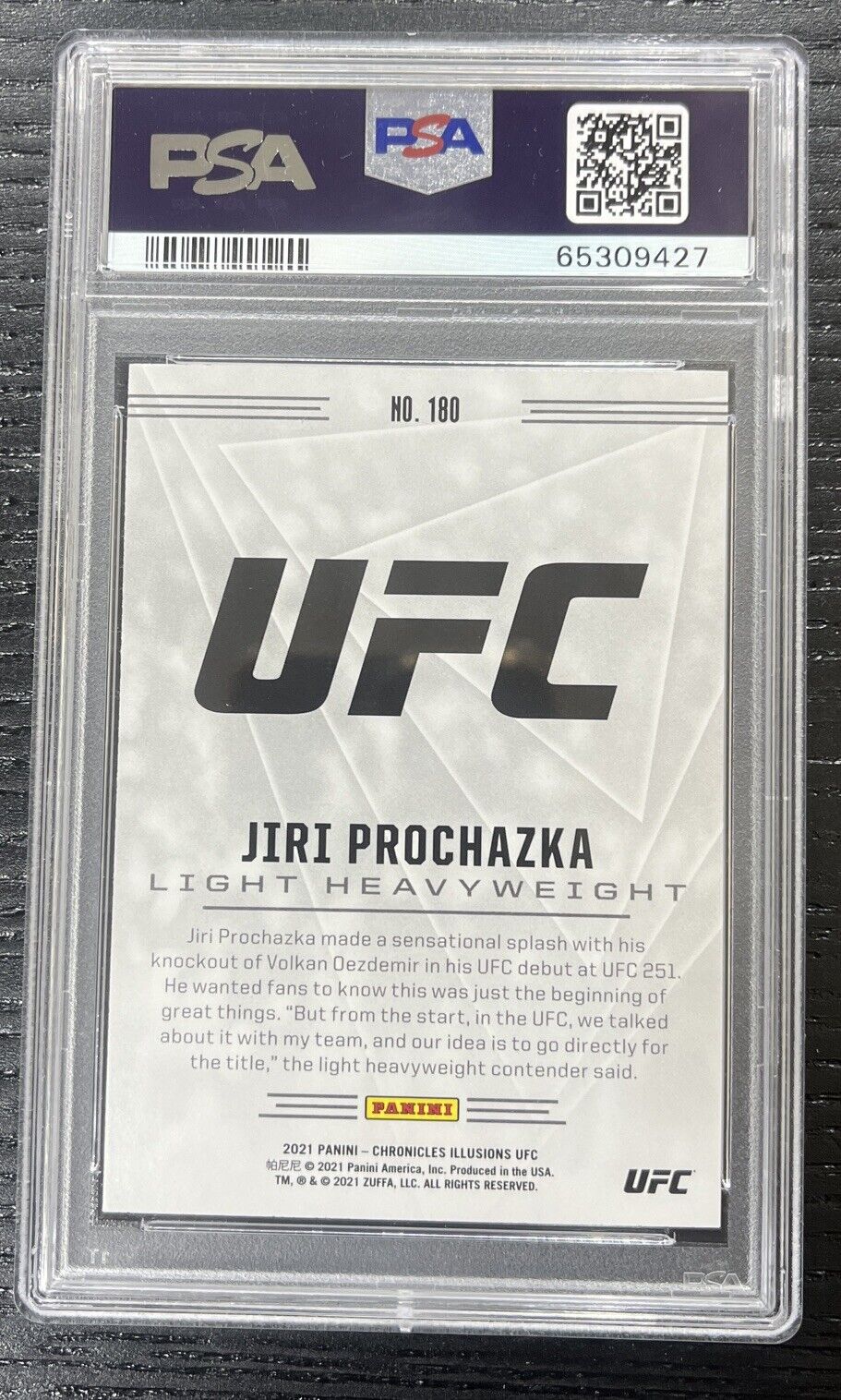 Jiri Prochazka 2021 Chronicles Rookie UFC RC PSA 10
