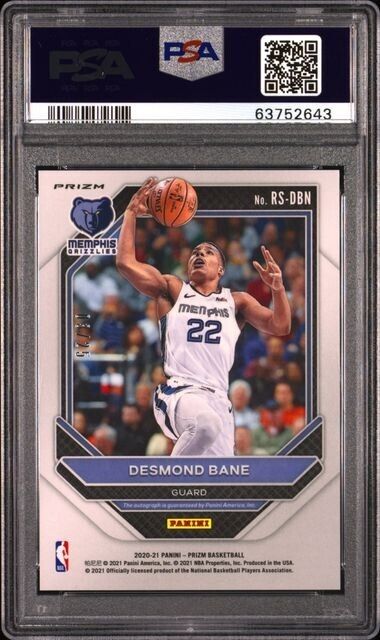 2020-21 Panini Prizm Desmond Bane Mojo Rookie Signatures Auto /25 PSA 9