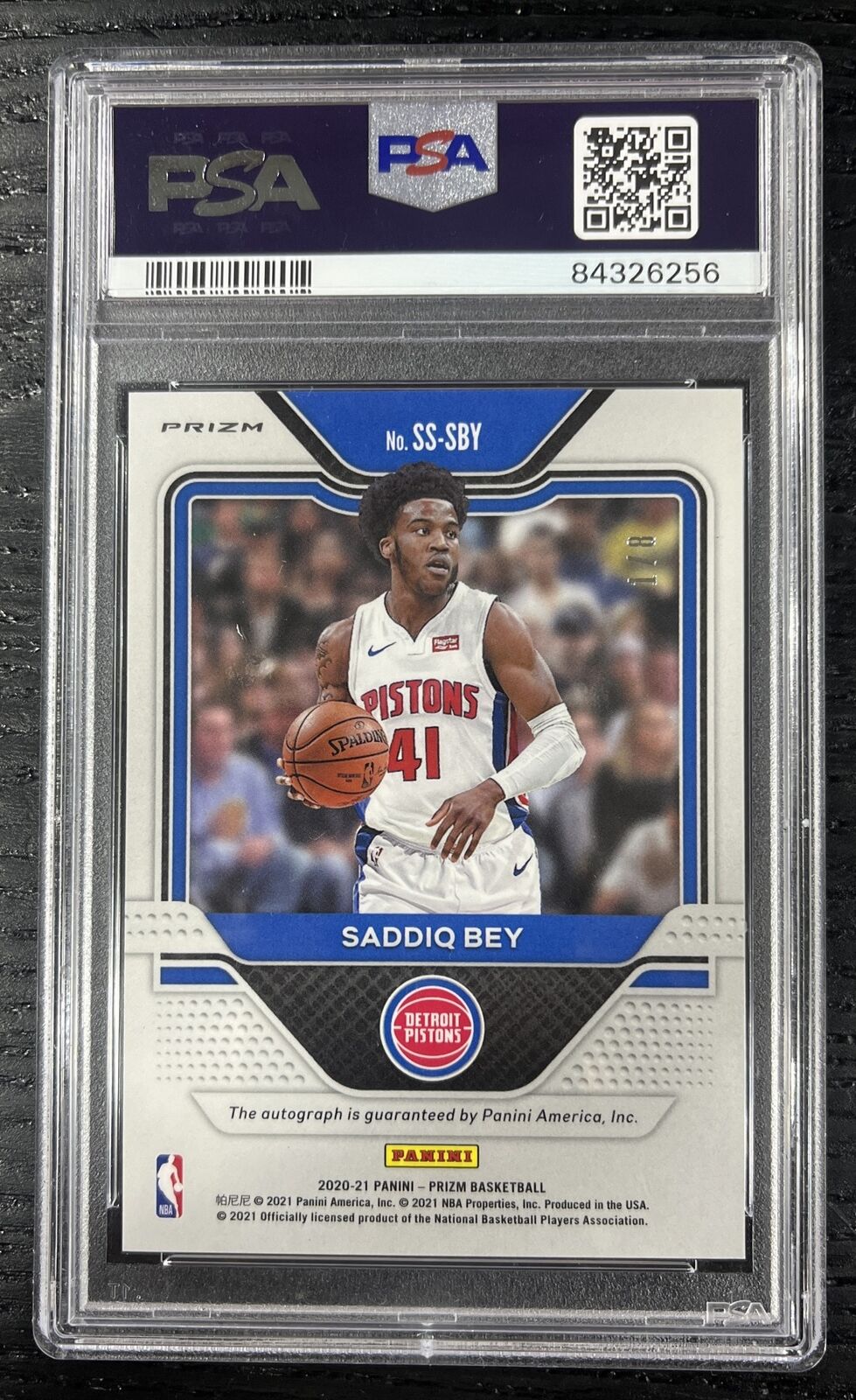 2020-21 Prizm Saddiq Bey Sensational Signatures Auto RC Green Choice /8 PSA 10
