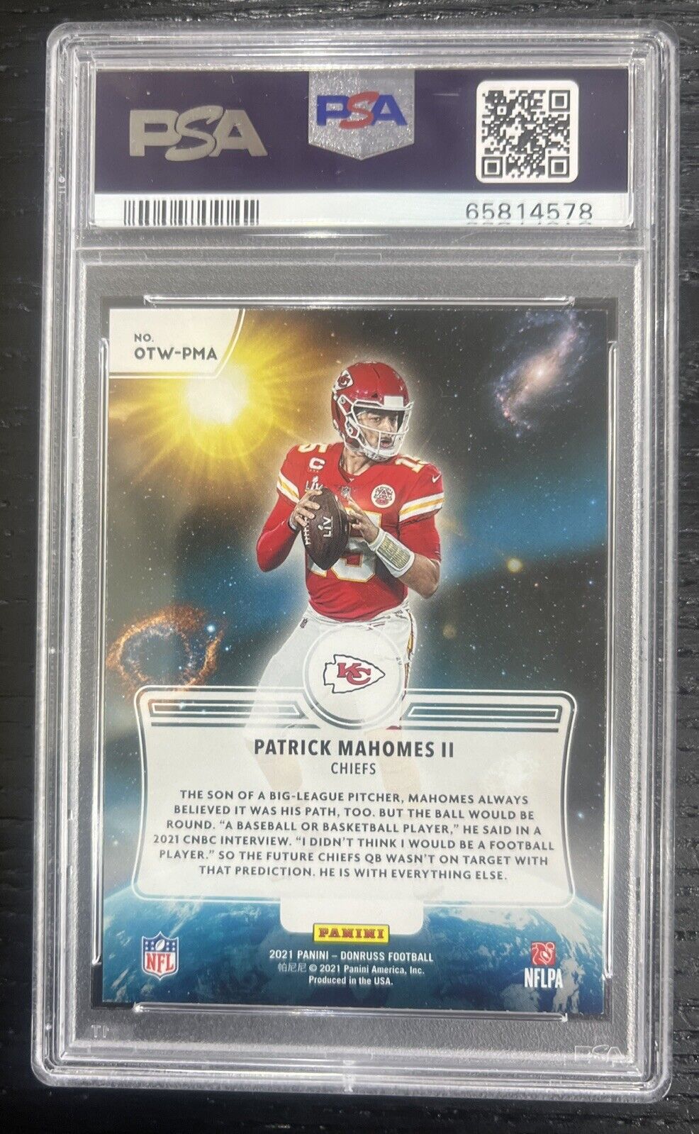 Patrick Mahomes II 2021 Donruss Out Of This World #OTWPNA PSA 9 MINT