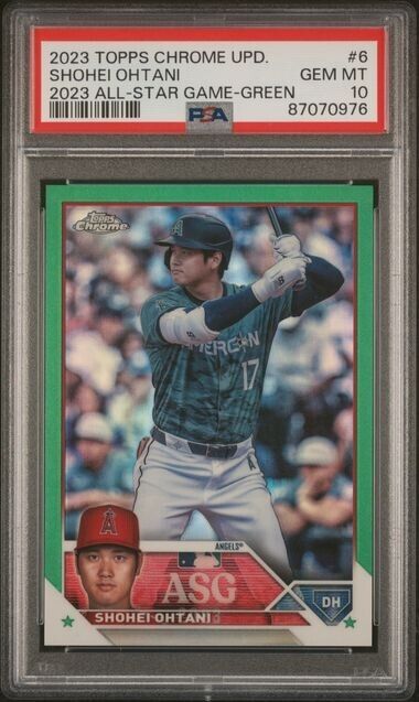 2023 Topps Chrome Update Shohei Ohtani All-Star Game Green Refractor #/99 PSA 10