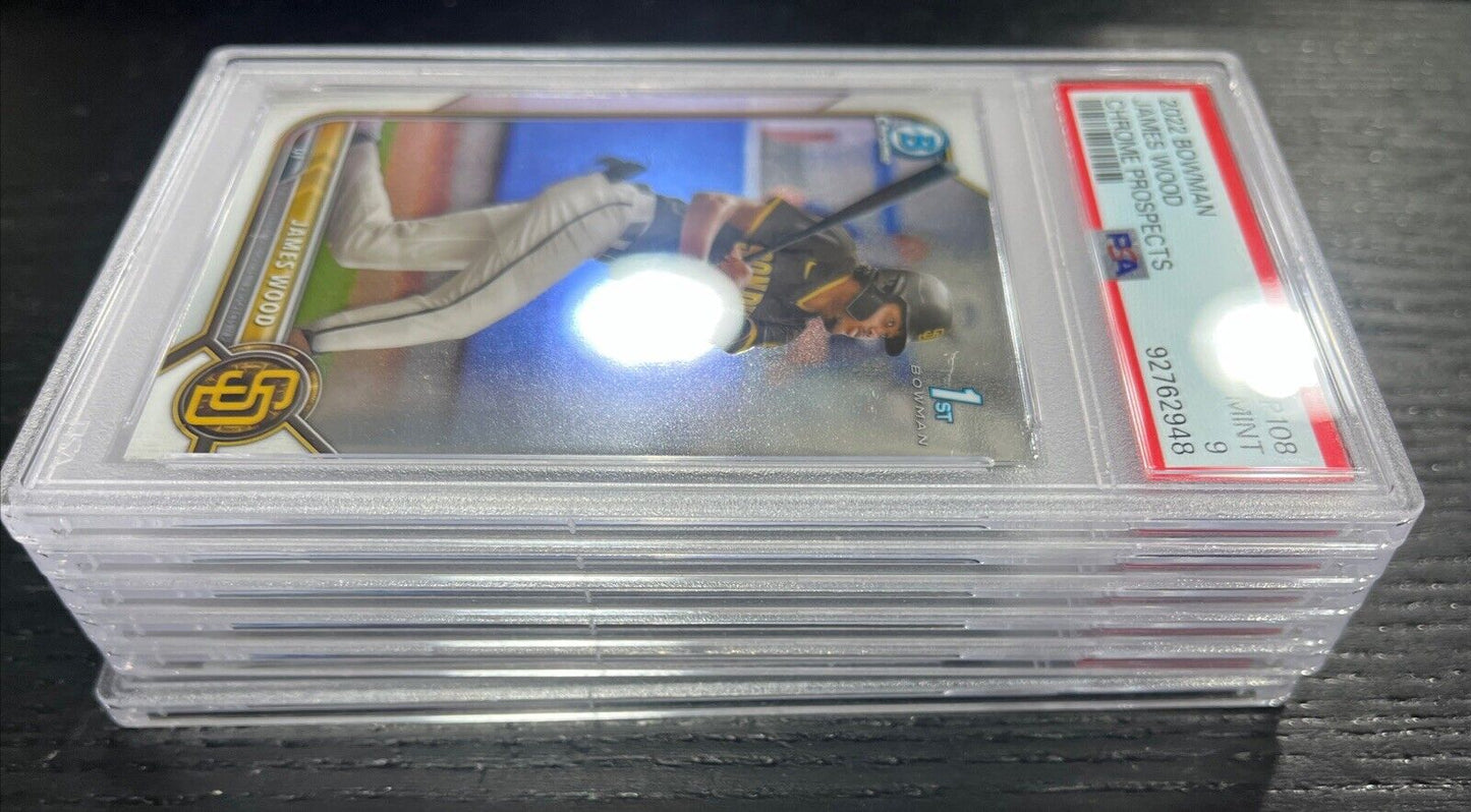 2022 1st Bowman Chrome Prospects James Wood #BCP-108 1st ROOKIE PSA 9