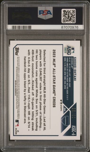 2023 Topps Chrome Update Shohei Ohtani All-Star Game Green Refractor #/99 PSA 10