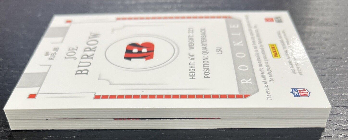 2020 National Treasures Joe Burrow Rookie Jumbo Materials Prime Auto Booklet /99