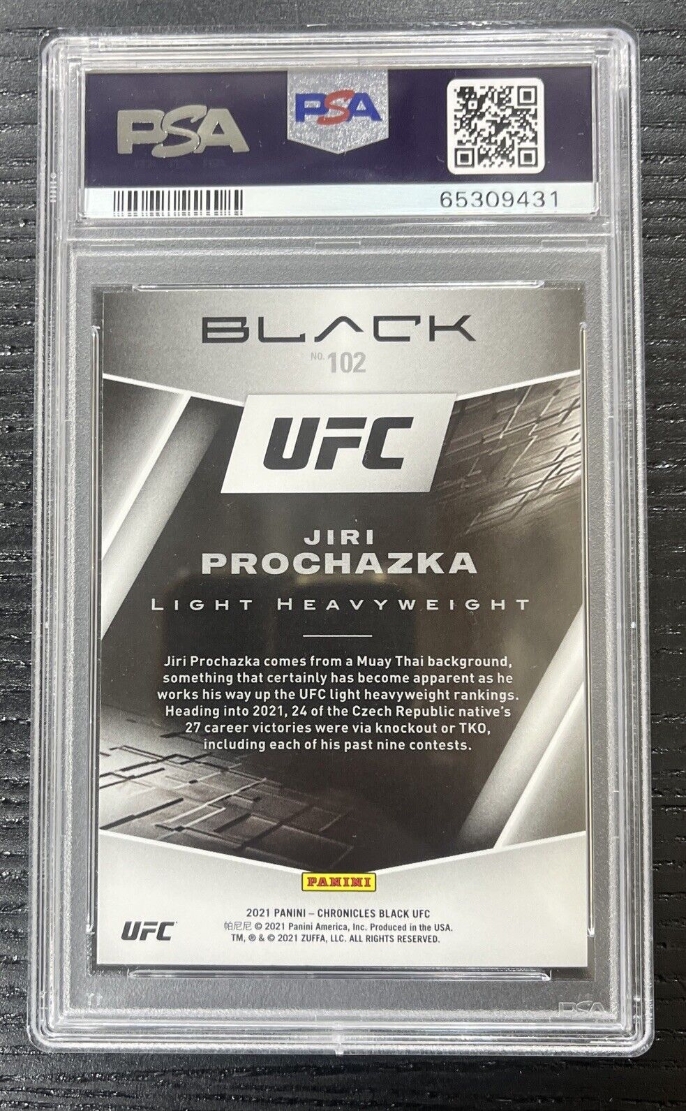 Jiri Prochazka 2021 Chronicles Rookie UFC RC PSA 10