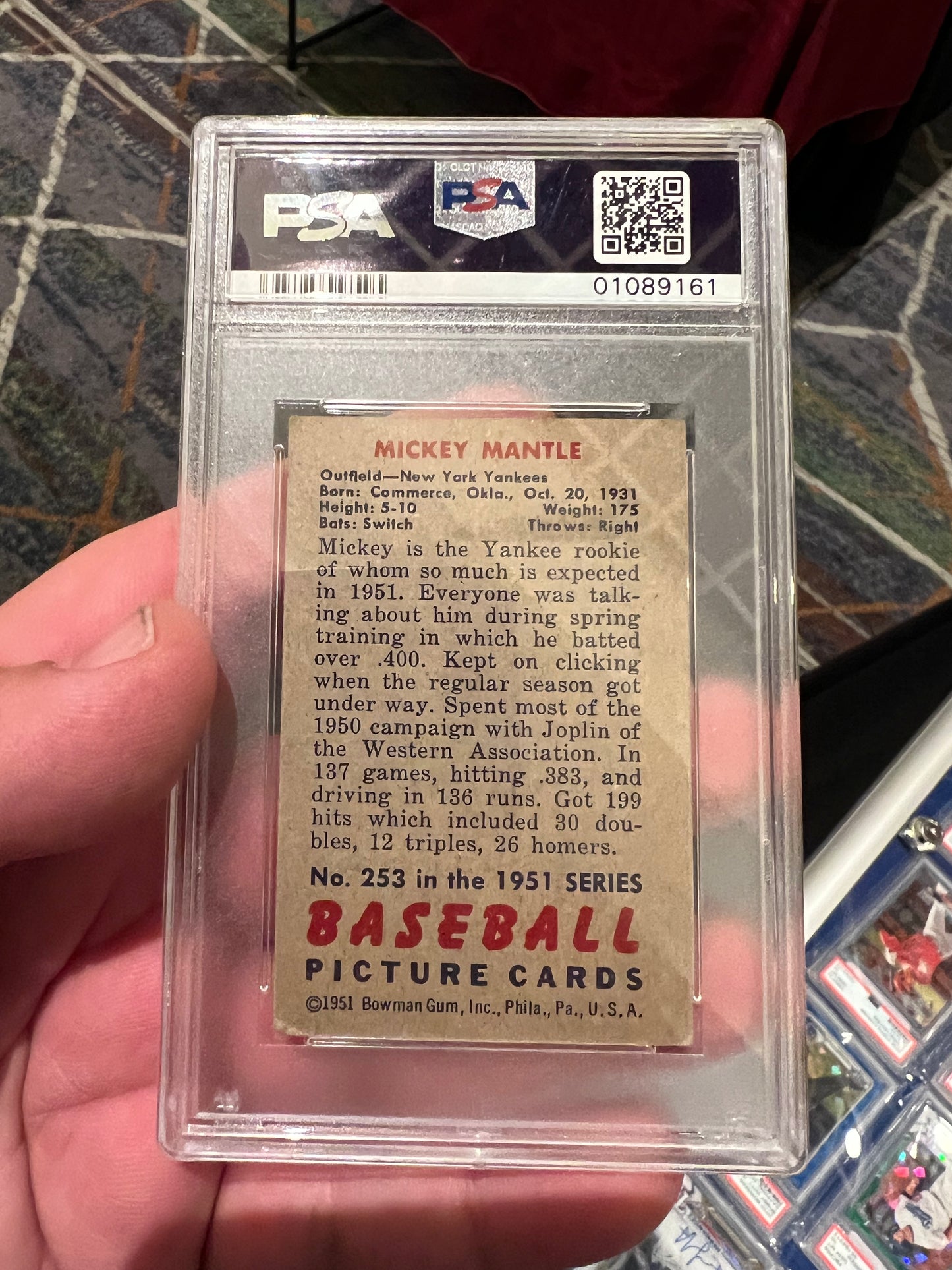 1951 Mickey Mantle Bowman Rookie