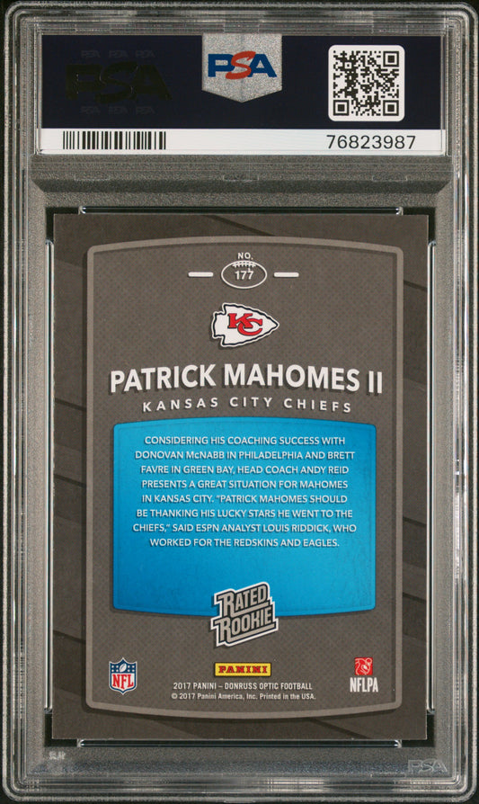 2017 Panini Donruss Optic Patrick Mahomes II #177 PSA 9