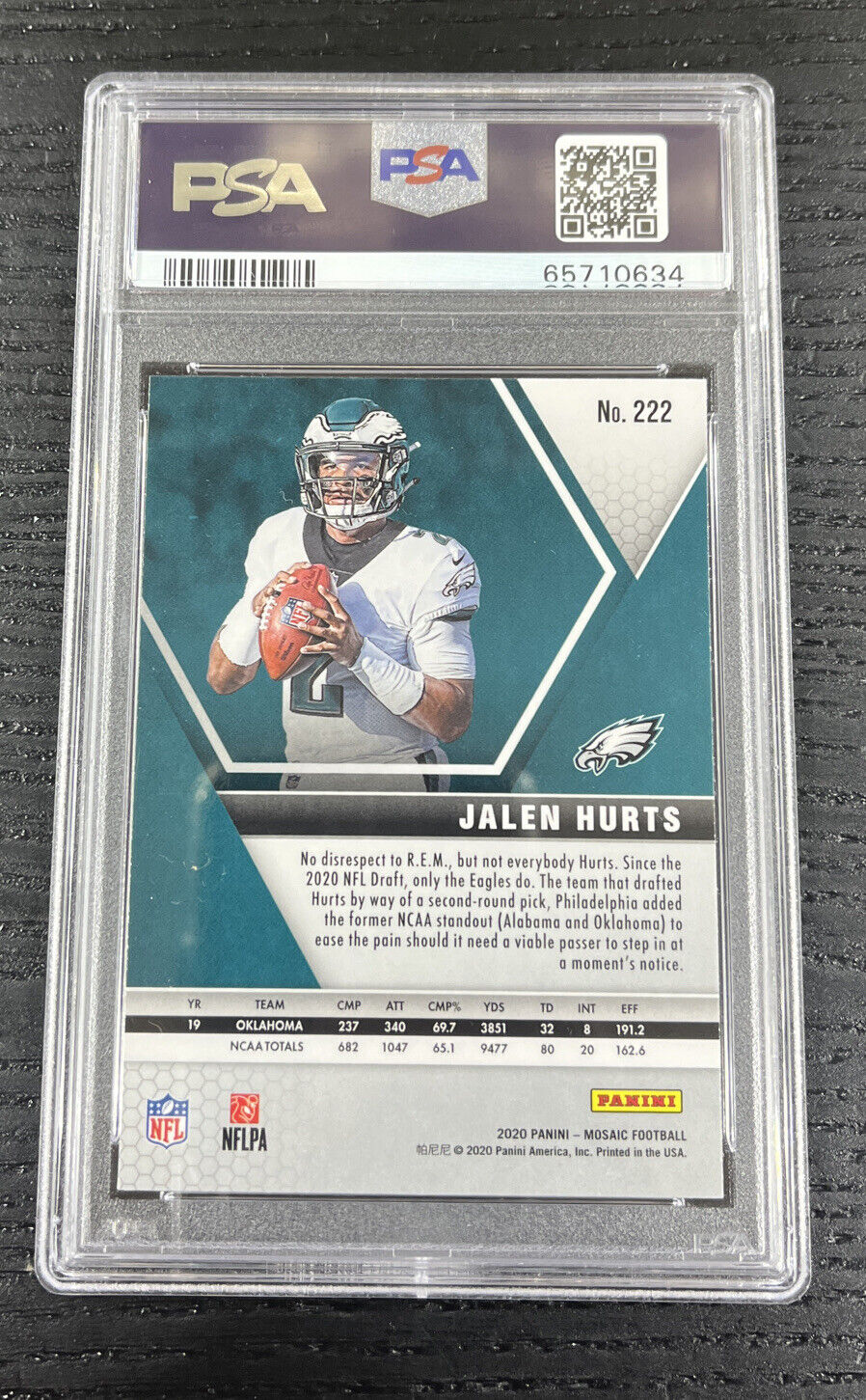 2020 Panini Mosaic Jalen Hurts #222 GEM MT 10 RC