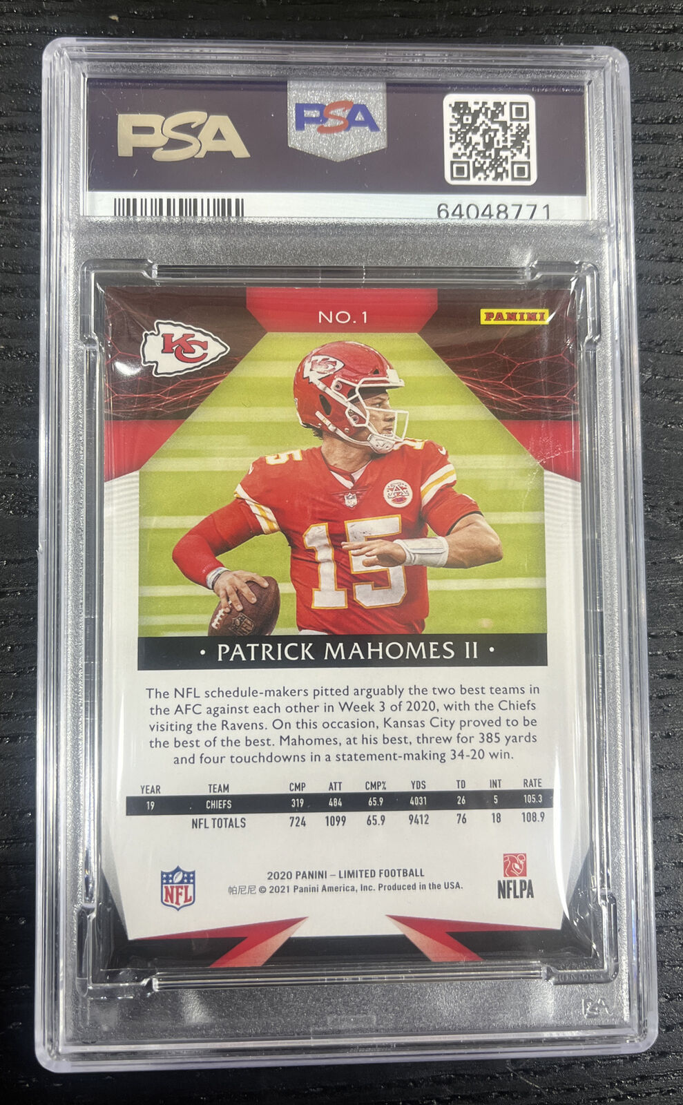 2020 Panini Limited Patrick Mahomes II #1 NM-MT 8