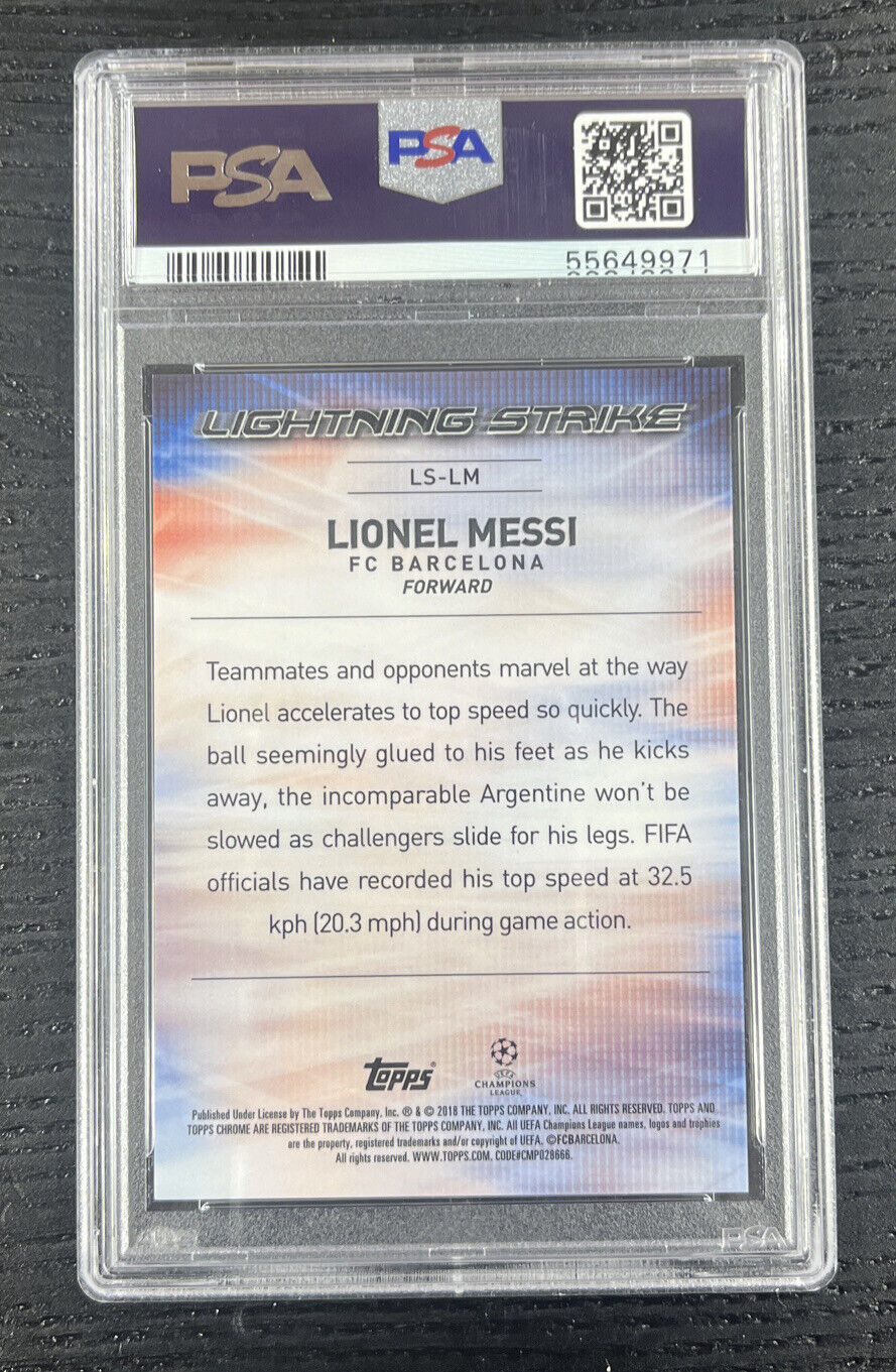 2017 Topps Chrome Lionel Messi UEFA Lightning Strike SP Argentina PSA 10