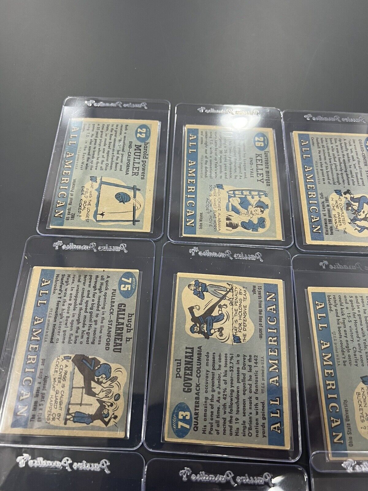 Lot Of 24 1955 Topps All American Football Cards Newly Sleeved!