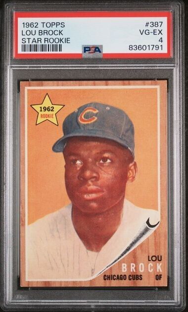 1962 Topps Lou Brock Star Rookie #387 PSA 4 VG-EX