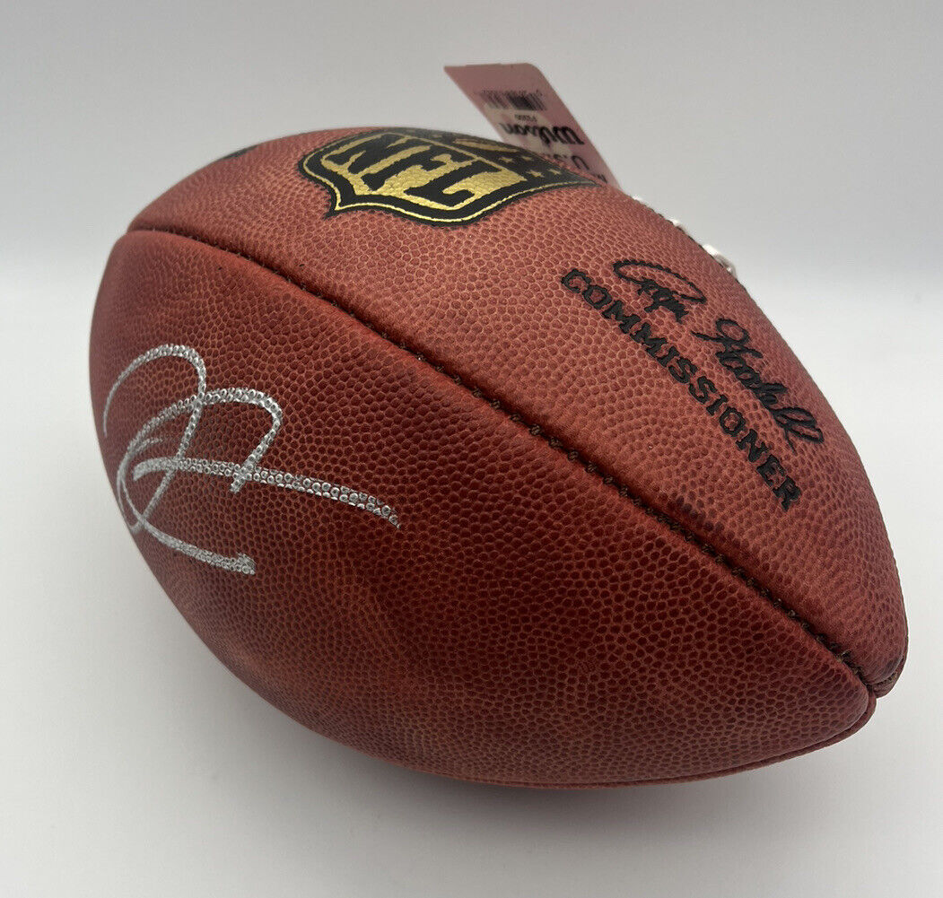 Derek Carr Signed Wilson Duke Football Becket Witnessed Raiders Saints