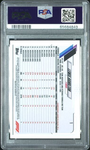 2021 Topps Chrome Formula 1 F1 Lewis Hamilton #1 Portait PSA 9 Mint