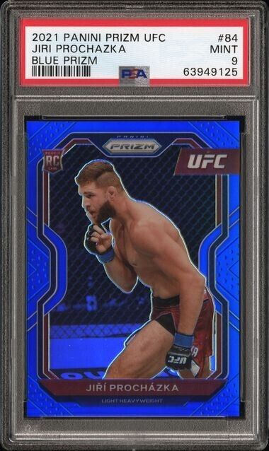 2021 Prizm UFC Jiri Prochazka Blue Prizm RC Rookie /199 PSA 9