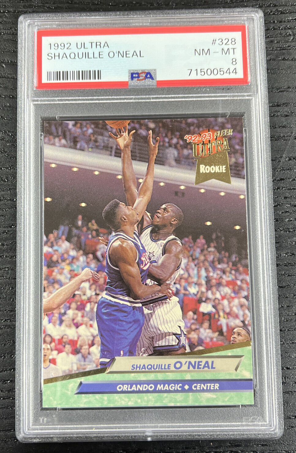 1992-93 Fleer Ultra Shaquille Oneal Rookie RC #328 Magic PSA 8