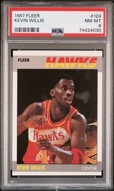 1987-88 Fleer Kevin Willis #124 Atlanta Hawks PSA 8