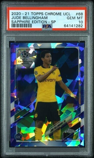 2020-21 Topps Chrome UCL Soccer Sapphire Edition-SP #68 Jude Bellingham RC PSA 10