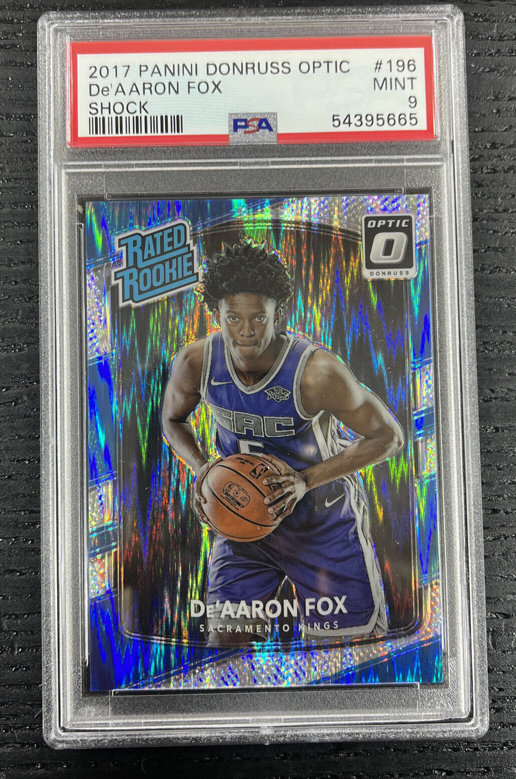 2017 Donruss Optic De’Aaron Fox Shock Rated Rookie PSA 9 Mint RC Kings