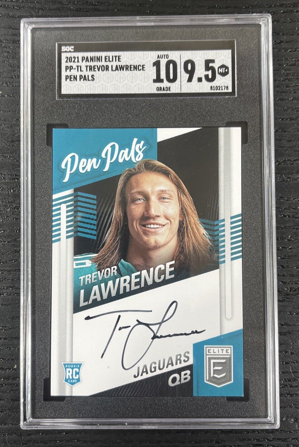 2021 Elite Trevor Lawrence Rookie Pen Pals Elite Auto RC Rookie SGC 9.5