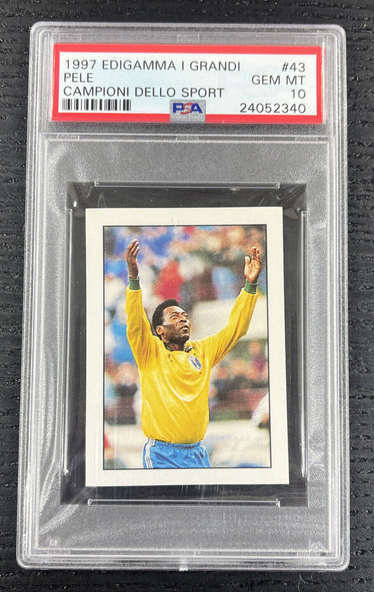 1997 Pele Edigamma I Grandi #43 Rare Trading Card Campioni Dello Sport PSA 10