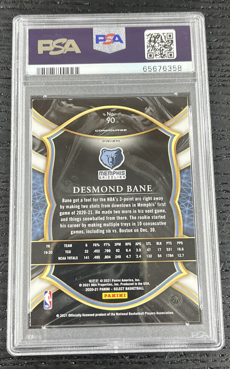 2020-21 Select Desmond Bane Silver Concourse Prizm #90 PSA 10