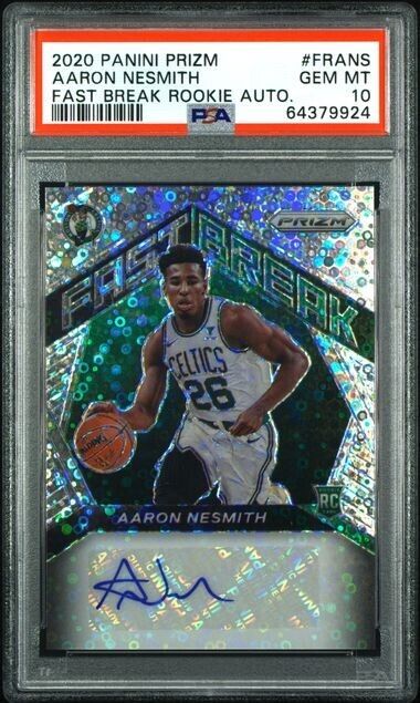 2020-21 Panini Prizm Basketball Aaron Nesmith Auto Fast Break RC Rookie PSA 10