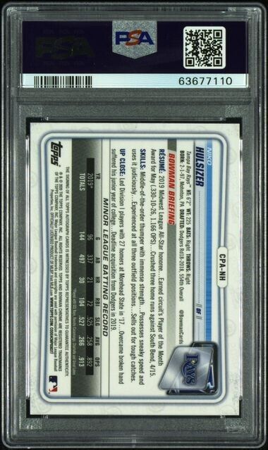 2020 BOWMAN CHROME Niko Hulsizer ORANGE SHIMMER PROSPECT AUTO /25 PSA 10