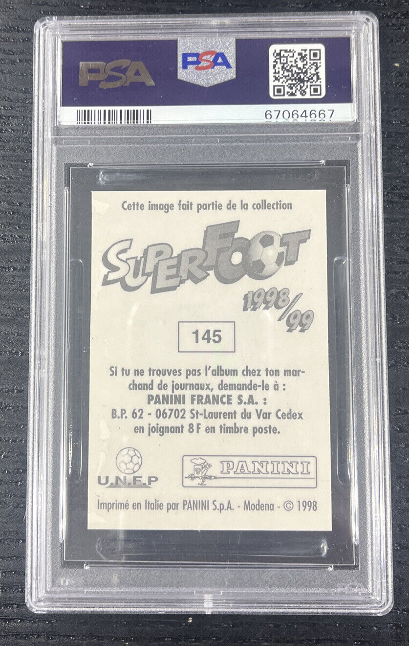 THIERRY HENRY FRANCE PANINI 98 SUPERFOOT ROOKIE STICKER. NO.145 PSA 8