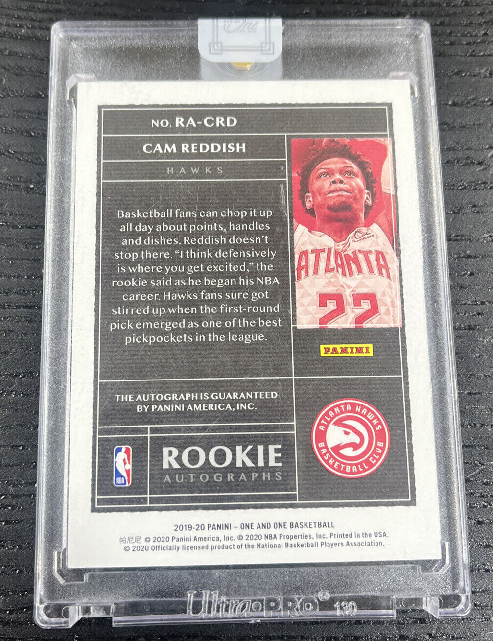 2019-20 One and One Cam Reddish Blue Rookie Auto Autograph RC #/99 Hawks Lakers
