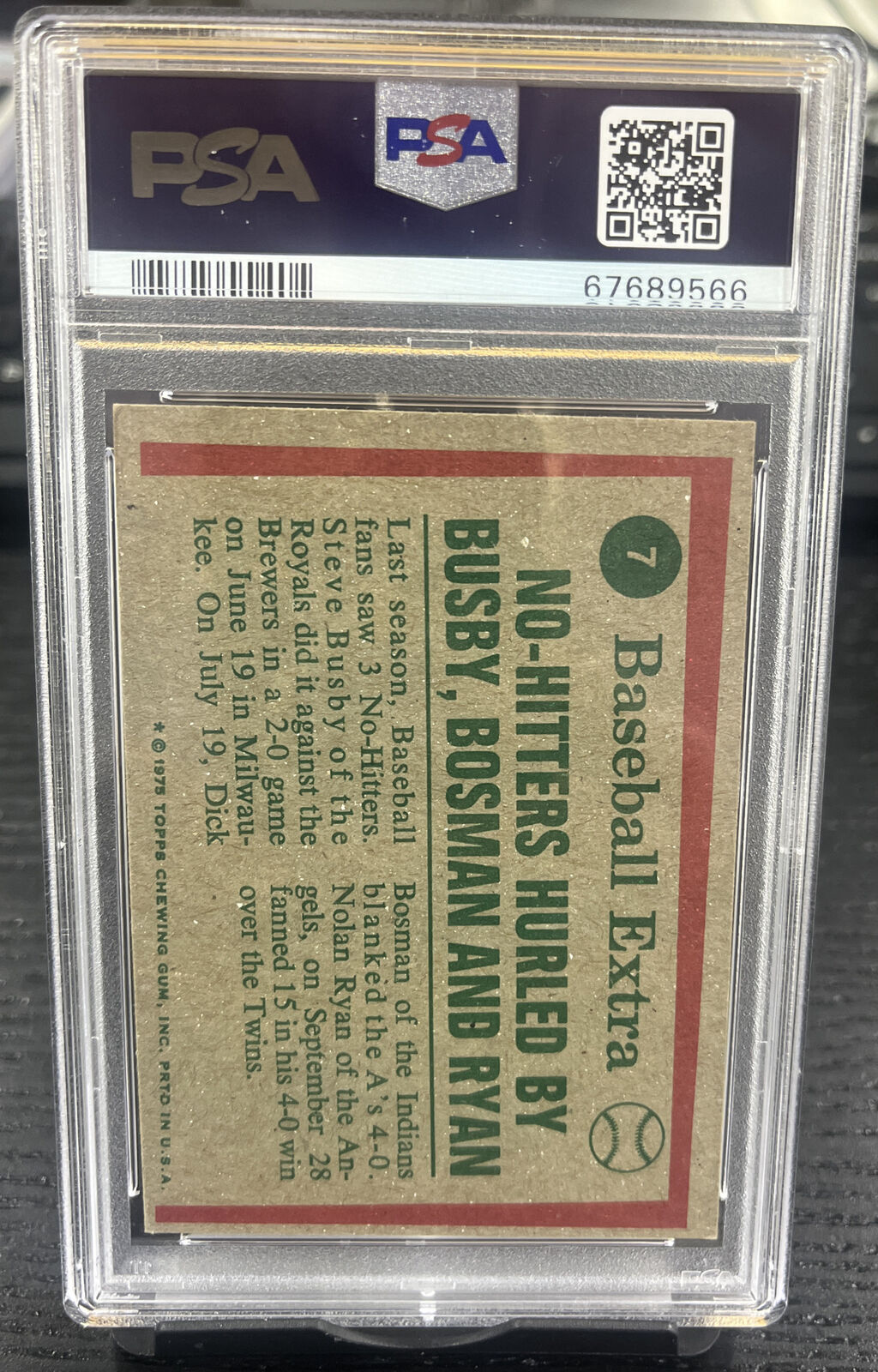 1975 Topps Baseball #7 74 Highlights Nolan Ryan PSA 6