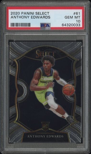 2020-21 Select - Anthony Edwards Rookie Concourse #61 RC Timberwolves PSA 10