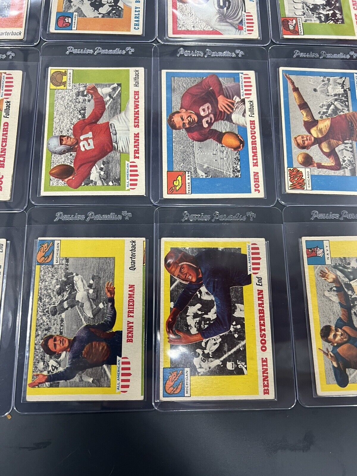 Lot Of 24 1955 Topps All American Football Cards Newly Sleeved!