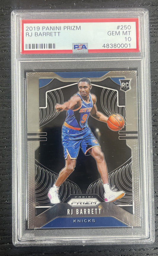2019-20 RJ Barrett Panini Prizm Rookie RC #250 Knicks PSA 10