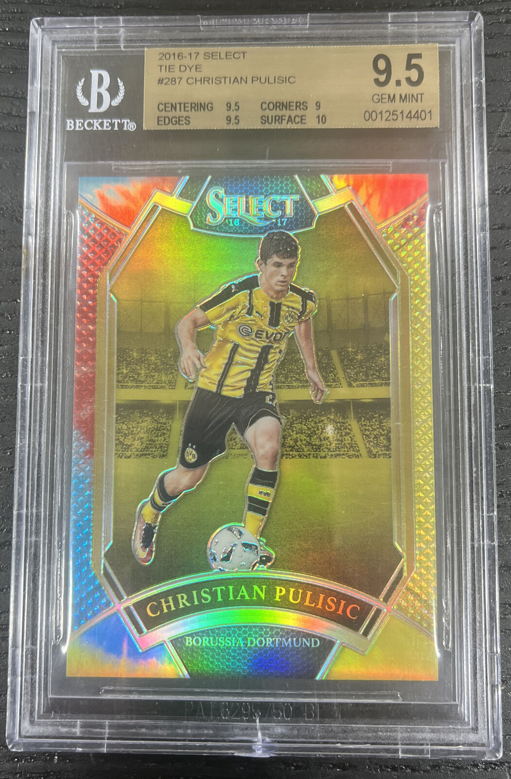 2016-17 Panini Select Christian Pulisic Tie Dye /30 Rookie RC BGS 9.5