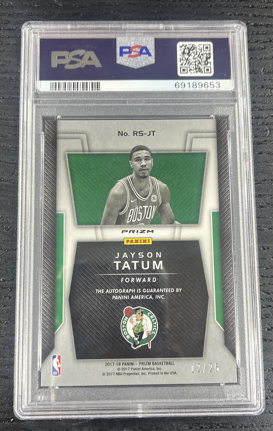 2017 Panini Prizm Jayson Tatum Mojo Auto /25 PSA 10 Rookie Card Celtics RC