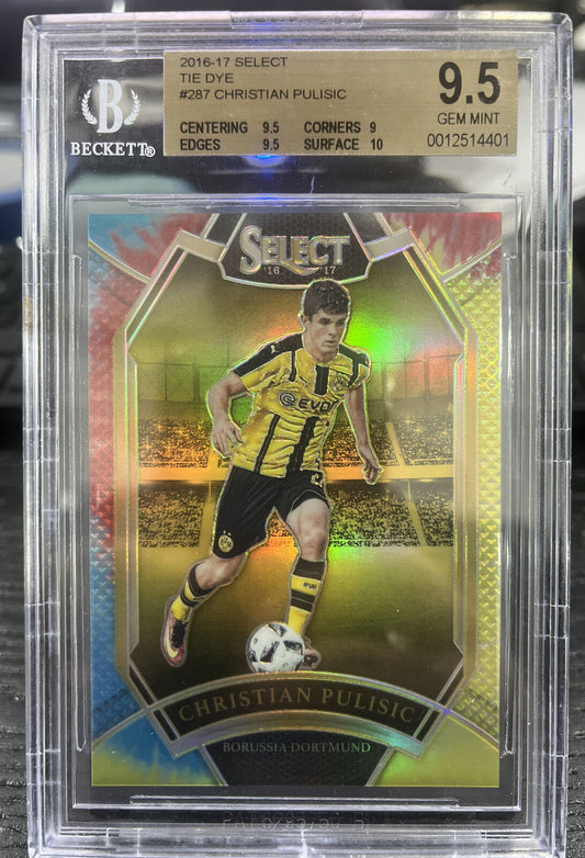 2016-17 Panini Select Christian Pulisic Tie Dye /30 Rookie RC BGS 9.5