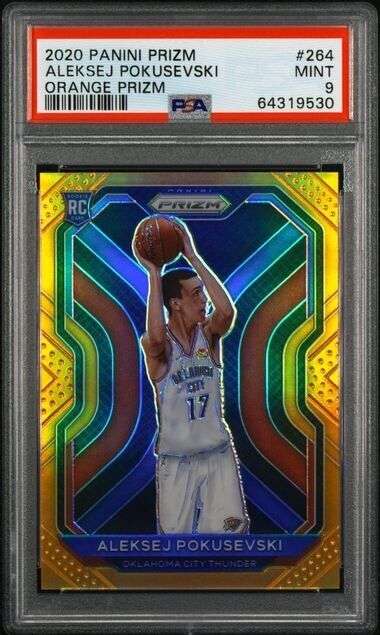 2020-21 Prizm Basketball Aleksej Pokusevski RC Rookie #264 Orange /49 PSA 9