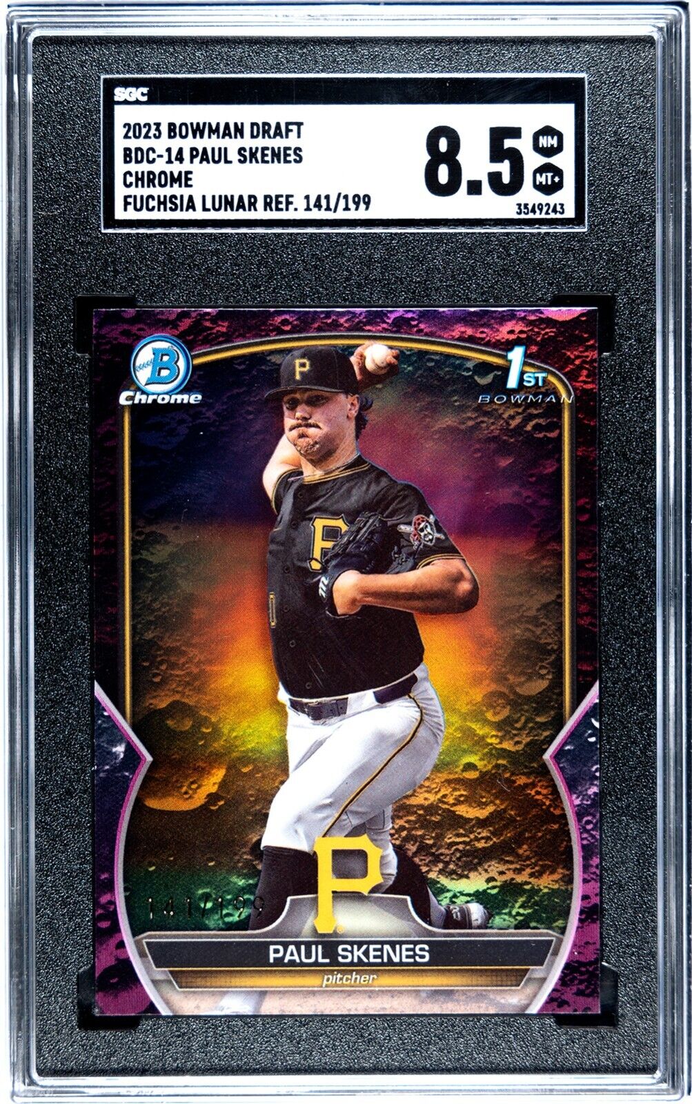 2023 Bowman Draft Paul Skenes 1st Bowman Fuchsia Luner Refractor /199 SGC 8.5
