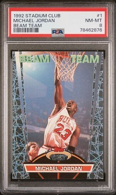 1992 Stadium Club Beam Team #1 Michael Jordan PSA 8