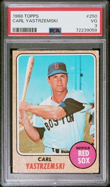 1968 Topps Baseball Carl Yastrzemski #250 PSA 3 vg Boston Red Sox