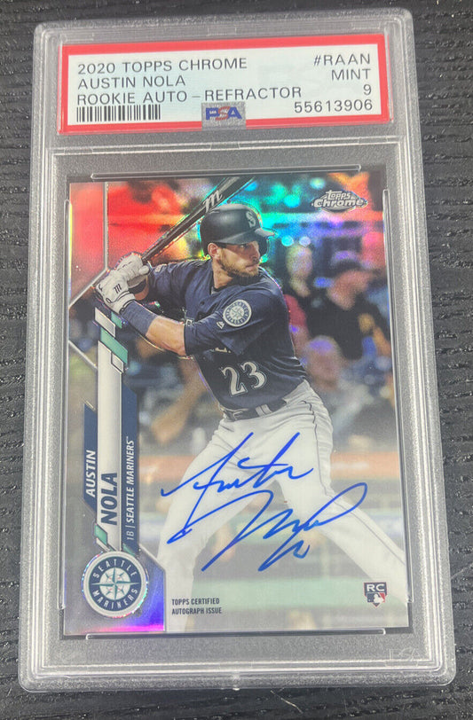 2020 Topps Chrome Rookie Auto Refractor - Austin Nola RC /499 PSA 9