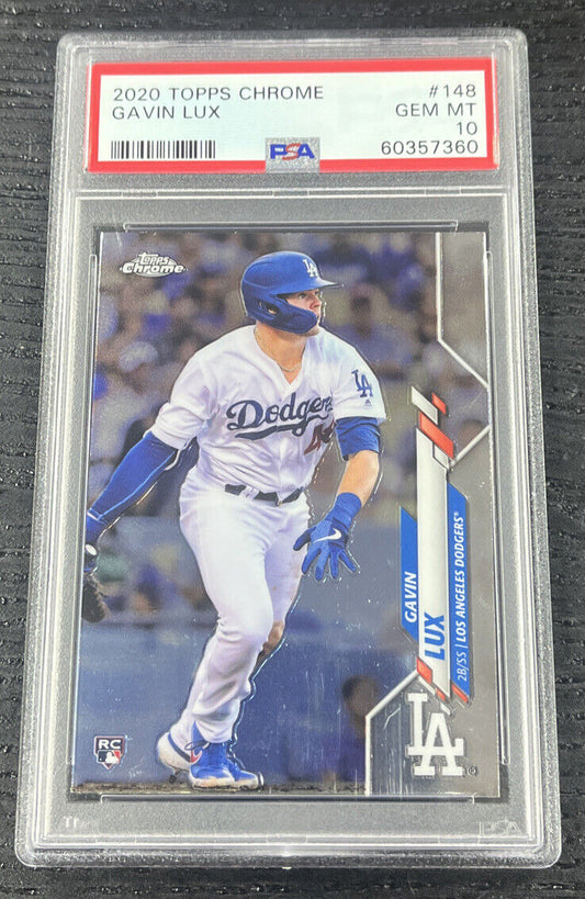 2020 Topps Chrome #148 Gavin Lux LA Dodgers RC Rookie PSA 10 GEM MINT