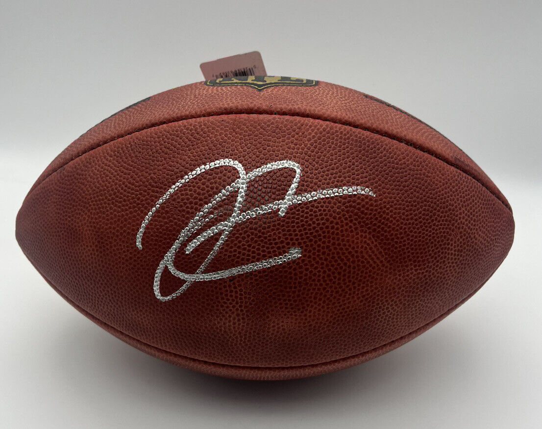 Derek Carr Signed Wilson Duke Football Becket Witnessed Raiders Saints